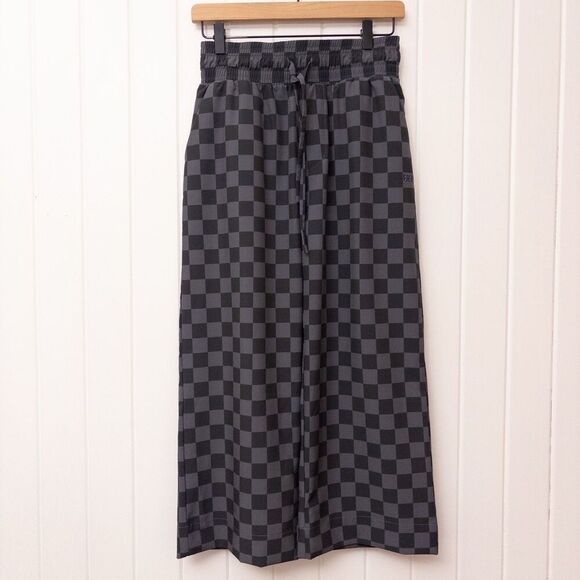Albion Audrey Wide Leg Pants Slate Checkers Size XS Petite - Picture 2 of 9